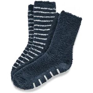 Tchibo - 2 Paar Kinder-Kuschelsocken - Dunkelblau/Gestreift -Kinder - Gr.: 31-34 Elasthan 1x 31-34 unisex