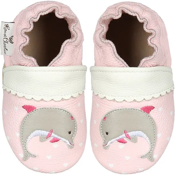 Rose et Chocolat Krabbelschuhe CLASSICZ DOLPHIN HEARTS in rosa