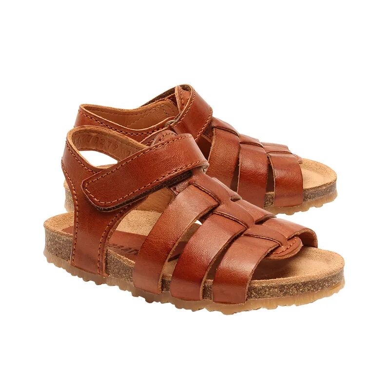 bisgaard Leder-Sandalen AKSEL mit Zehenschutz in cognac