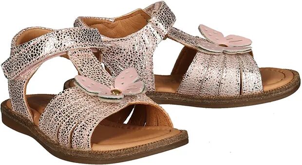 bisgaard Leder-Sandalen BEA mit Klett in blush