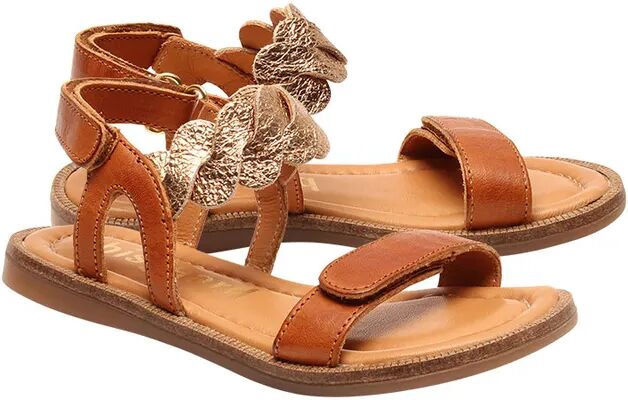 bisgaard Leder-Sandalen CATIA mit Klett in cognac