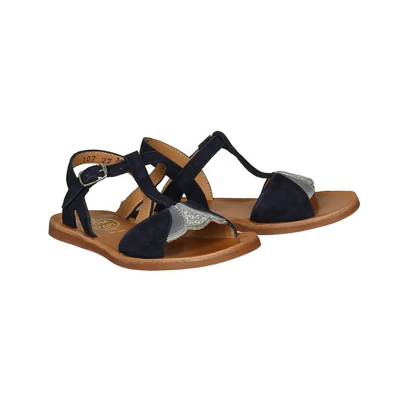 POM D'API Leder-Sandalen PLAGETTE ART in marine