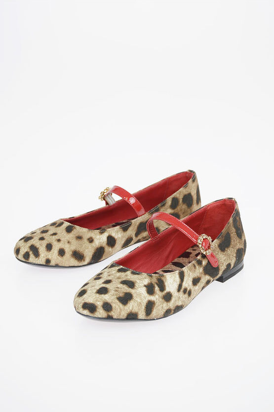 Dolce & Gabbana Kids Leather Details cheetah-print Sandals Größe 35