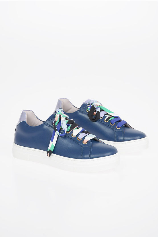 Emilio Pucci Kids Leather Sneakers Größe 34