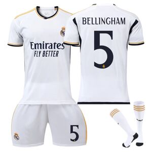 23-24 Bellingham 5 Real Madrid Trøje Ny sæson Nyeste fodboldtrøjer til voksne til børn T Kids 16(90-100cm)