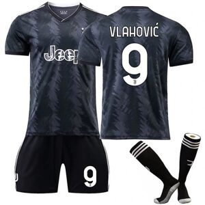 22-23 Juventus Kits fodboldtrøje til voksentræningsdragt W VLAHOVIC 9 Kids 22(120-130CM)