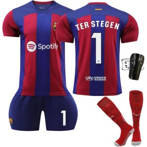 23-24 Barcelona hjemmefodboldsæt #1 Ter Stegen træningssæt Kids 28(150-160CM)