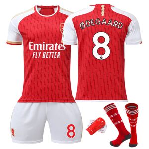 23/24 Arsenal hjemmefodboldtrøje og med trøje og beskyttelsesudstyr 8 ØDEGAARD Barnstorlek 28