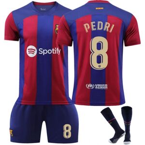 23-24 Pedri 8 New Barcelona New Season trøje Seneste voksne børn fodboldtrøje- Perfet Kids 28(150-160cm)