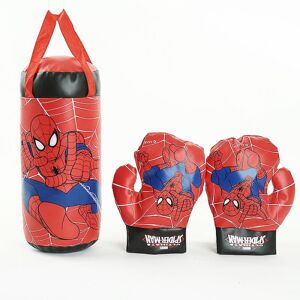 Bokselegetøjssæt Spiderman Printing Stress Relief Pvc Dekompression Boksesæk Handsker til børn-rød
