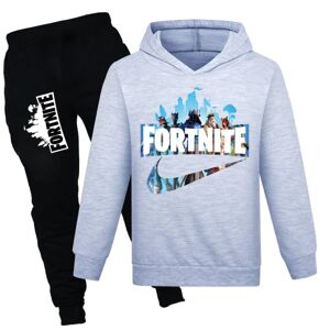 fortnite fortnite nyt børnetøj trendy drenge og piger sweatshirt + casual langbukser jakkesæt gray 130cm