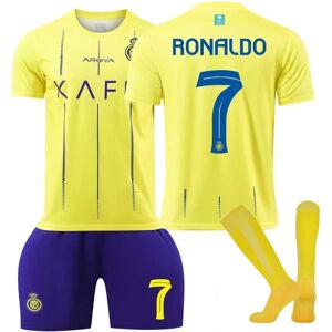 Goodies Ronaldo 23-24 Al-Nassr FC trøje nr. 7 hjemme fodboldtrøjesæt voksne børn Kids 28(150-160cm)