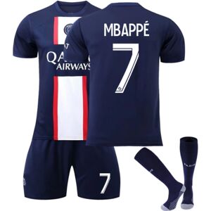 Fodboldsæt Fodboldtrøje Træningstrøje Mbappe Blue kids 22(120-130cm)