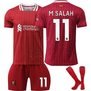 Goodies 24-25 Liverpool Salah 11 Hjemmefodbolddragter Ny sæsons seneste fodboldsæt til voksne børn Fodbold 5 Kids 22(120-130cm)
