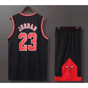 CNMR #23 Michael Jordan Basketballtrøjesæt Bulls Uniform til børn, voksne - sort V 28(150-155CM)