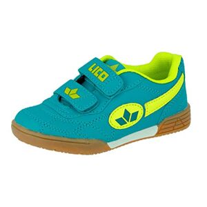 Lico Unisex Children's Bernie V Indoor Trainers (Velcro Fasteners May Vary), Petrol Lemon