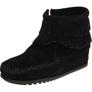 Minnetonka Unisex-Child Double Fringe Side Zip Boots, Black, 6 UK Child, 24 EU, 7 US