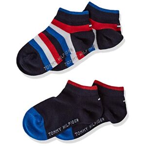 Tommy Hilfiger TH Kids Unisex Children's Socks, Basic Stripe Quarter 2P Socks, Pack of 2 35-38