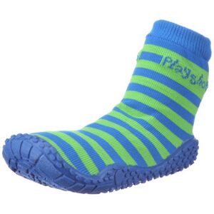 Playshoes Unisex-Child UV Protection Aqua Socks Stripes Bathing Beach Thong Sandals and Pool Shoes 174802 Blue/Green 12 UK Child, 30-31 EU Regular