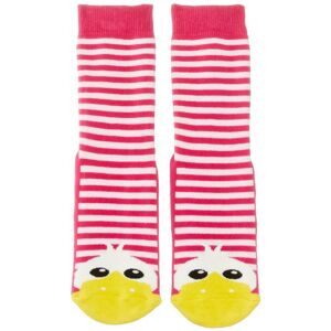Country Kids Slipper Dee Dee Animal Print Socks, 3-5 Years (Manufacturer Size:3-5 years), Pink (Pink)