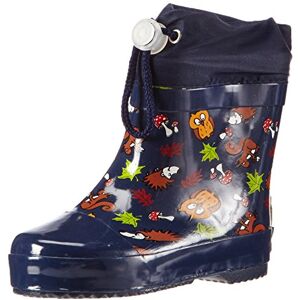 Playshoes Kids Half Shaft Wellies, Lined, Unisex Rain Boots (Kurze Gummistiefel Waldtiere aus Naturkautschuk Gefã£â¼ttert) blue, size: 18 EU