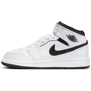 Air Jordan 1 Mid-sko til større børn - hvid hvid 38.5