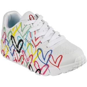 Skechers GIRLS UNO LITE SPREAD THE LOVE 314064L WHITE/MULTI 33