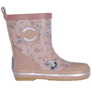 Mikk-Line Gummistøvler - Wellies - Warm Taupe M. Blomster - Mikk-Line - 25 - Gummistøvler