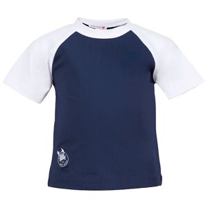 Petit Crabe Badebluse - Raglan - Uv50+ - Blue/white - Petit Crabe - 5-6 År (110-116) - Badetøj