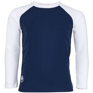 Petit Crabe Badebluse - Raglan - Uv50+ - Blue/white - Petit Crabe - 7-8 År (122-128) - Badetøj