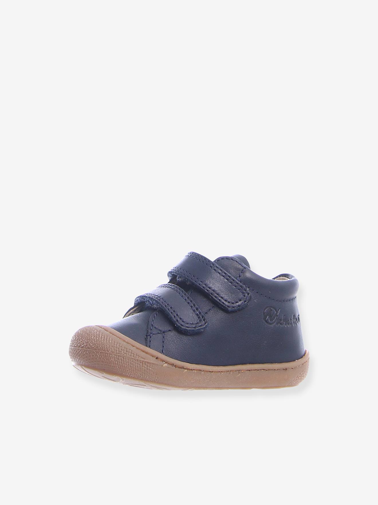 Botines para bebé Cocoon Velcro NATURINO® Primeros Pasos azul oscuro liso