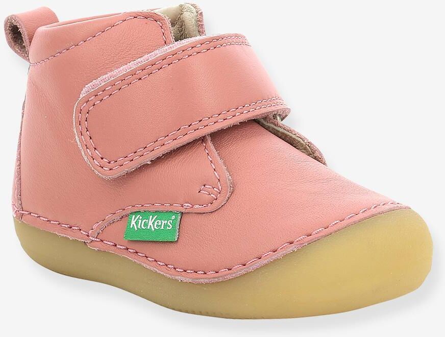 Botines de piel para bebé Sabio KICKERS® Primeros Pasos rosa medio liso