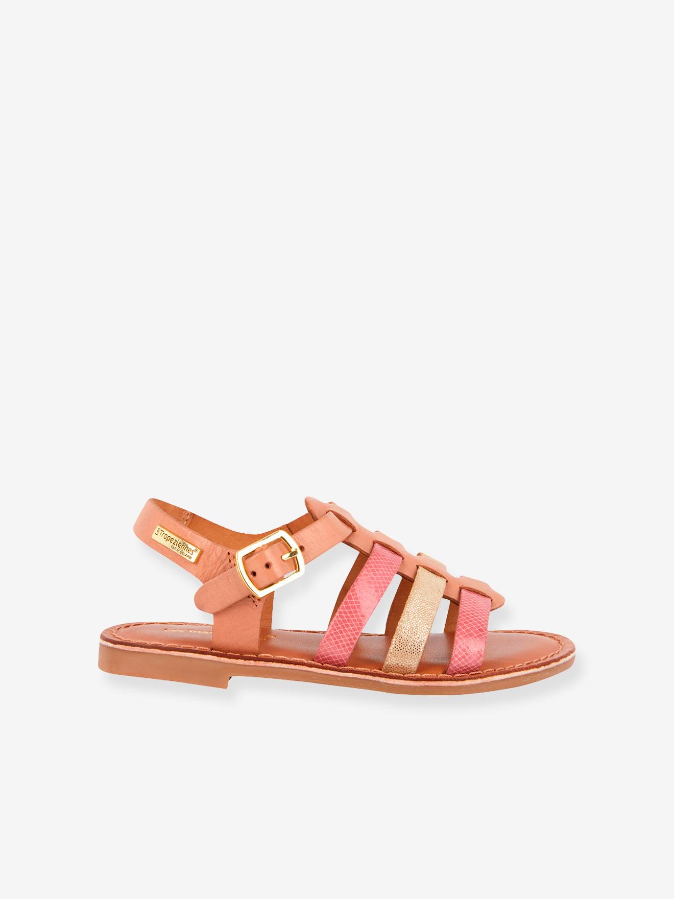 Sandalias de piel Bobbie LES TROPEZIENNES® PAR M. BELARBI rosa medio liso con motivos