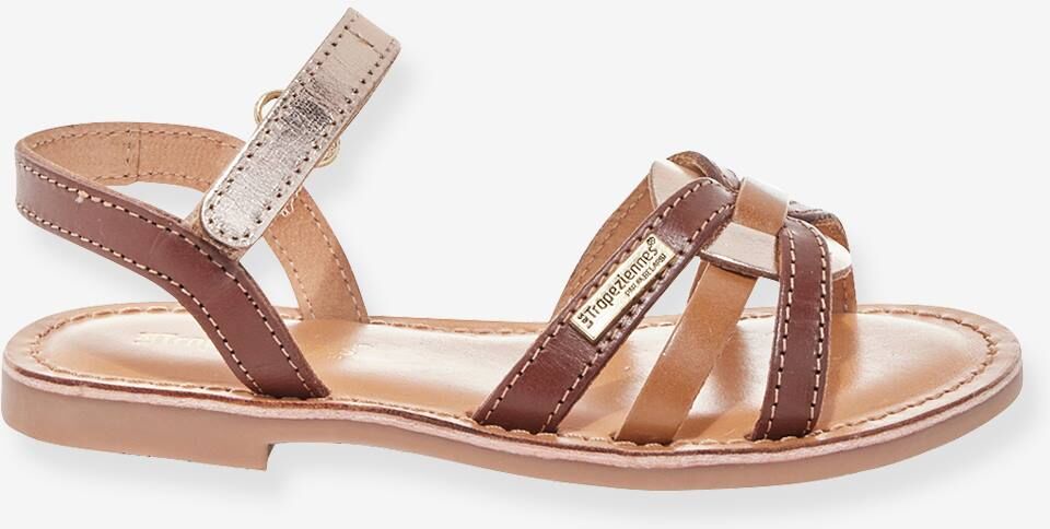 Sandalias infantiles de piel LES TROPEZIENNES® PAR M. BELARBI Badalia beige estampado