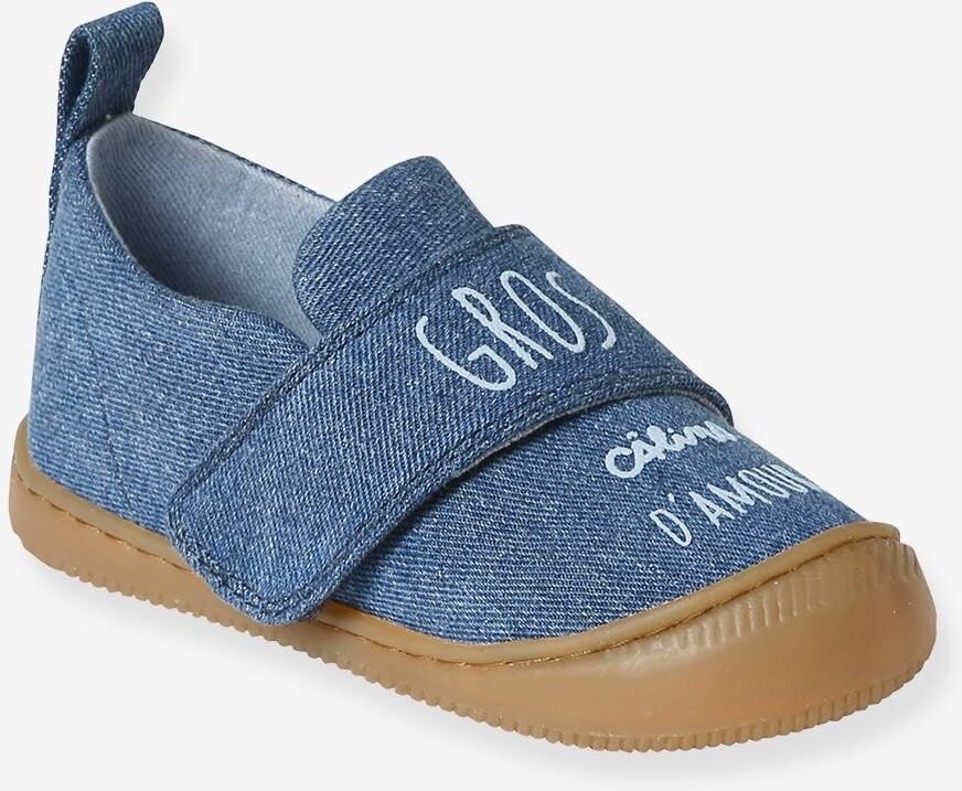 VERTBAUDET Zapatillas de lona y denim con cierre autoadherente para bebé azul jeans