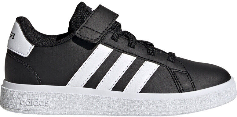 Adidas grand court lifestyle court elastic lace and top strap zapatilla moda niño Negro (35)