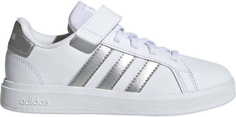 Adidas grand court lifestyle court elastic lace and top strap zapatilla moda niño Blanco (34)