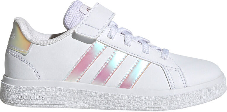 Adidas grand court lifestyle court elastic lace and top strap zapatilla moda niño Blanco (31)