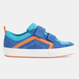 Geox - Baskets en Velours de cuir & Textile Alonisso bleu/orange BleuOrange - Publicité