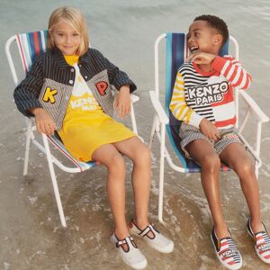 Kenzo KIDS Baskets à rayures imprimées UNISEXE 25 Bleu - Publicité