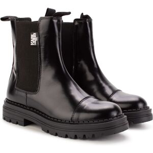 KARL LAGERFELD KIDS Bottines Chelsea en cuir FILLE 39 Noir - Publicité