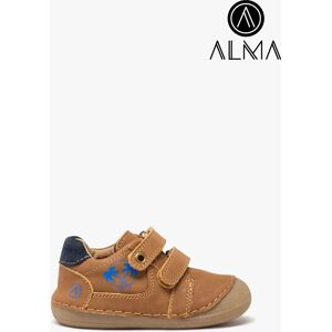 Chaussures premiers pas en cuir souple à double scratch bébé garçon - Alma - 20 - camel - ALMA camel - Publicité