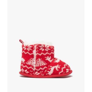 Chaussons de naissance bébé boots de Noël - GEMO rouge - Publicité