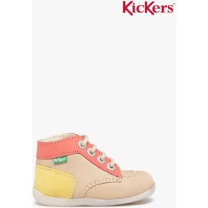 Chaussures premiers pas bébé fille en cuir multicolores - Kickers - 22 - taupe - KICKERS taupe - Publicité