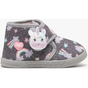 Chaussons bébé fille bottillons à scratch licorne - Beppi - 22 - gris - BEPPI gris - Publicité