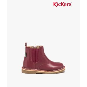 Boots bébé fille unies en cuir style Chelsea - Kickers - 25 - bordeaux - KICKERS bordeaux - Publicité