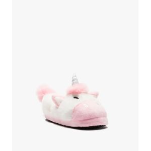 Chaussons fille 3D licorne en textile peluche - 28/29 - blanc - GEMO blanc - Publicité