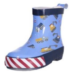 Playshoes Bottes enfant caoutchouc demi-tige chantier bleu 26