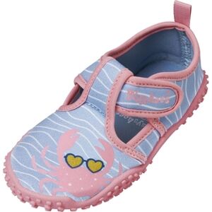 Playshoes Chaussons de bain enfant scratch crabe bleu/rose