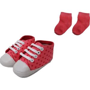 HÜTTE & CO Chaussons bebe quatre pattes et chaussettes rose